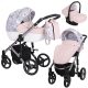 Kunert TIARO Premium 3in1 Multifunktionskinderwagen - Pink/Blume (Graphitgestell)
