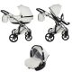 Tako Laret Imperial New ECO-Leder 3in1 Multifunktions-Kinderwagen - Weiß (silberner Rahmen)