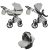 Tako Laret Imperial New ECO-Leder 3in1 Multifunktions-Kinderwagen - Grau (silberner Rahmen)