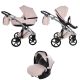 Tako Laret Imperial New ECO-Leder 3in1 Multifunktionskinderwagen - Rosa (silberner Rahmen)