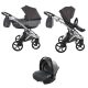 Tako Laret Imperial New ECO-Leder 3in1 Multifunktions-Kinderwagen - Graphit (silberner Rahmen)