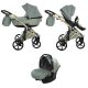 Tako Laret Imperial New ECO-Leder 3in1 Multifunktions-Kinderwagen - Grün (Goldrahmen)