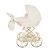 Junama Muffy Mini-Kinderwagen - Beige (goldener Rahmen)