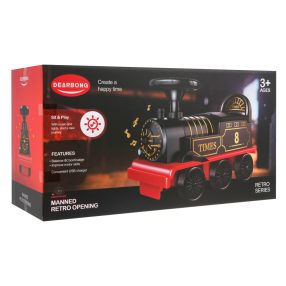   Interaktywny Jeździk Retro Lokomotywa dla dzieci 3+ Dźwięki + Światła + Schowek
