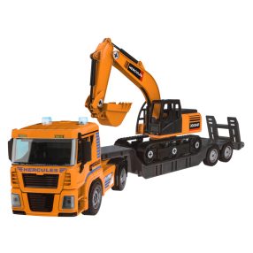   Pojazdy budowlane do skręcania dla dzieci 3+ Ciężarówka + koparka + wiertarko-wkrętarka 185 el.