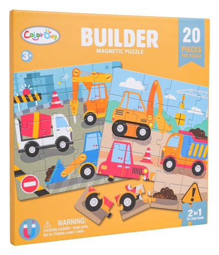 Magnetyczne Puzzle Plac Budowy + Książeczka