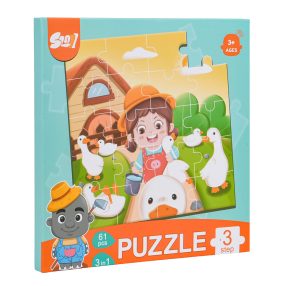 Magnetyczne Puzzle Farma + Książeczka