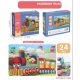 Duże puzzle dla dzieci 2+ Układanka zabawka logiczna 24 el. Lokomotywa z maszynistą