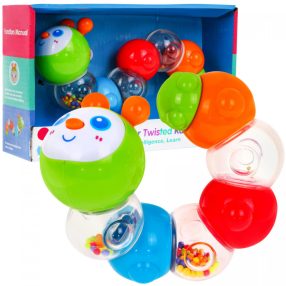   Grzechotka Gąsienica dla dzieci 3m+ Dźwięki + Światła + Obrotowe elementy