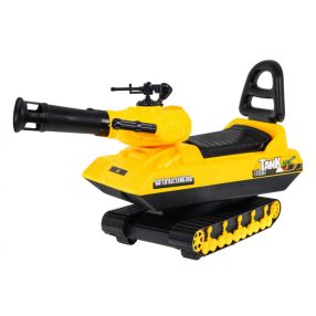   Jeździk Pchaczyk Czołg dla dzieci + Armata strzelająca + Obrotowa wieża + Klakson + Schowek Nocnik + 2 Piłki