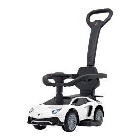   Lamborghini Aventador SV elektrisches Babytaxi mit Schiebegriff - Weiß