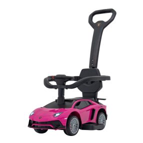   Lamborghini Aventador SV elektrisches Babytaxi mit Schiebegriff - Pink