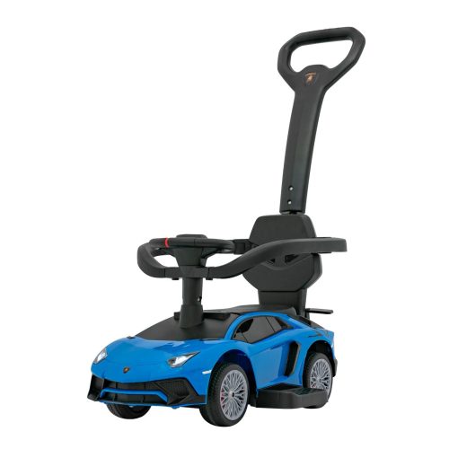 Lamborghini Aventador SV elektrisches Babytaxi mit Schiebegriff - Blau