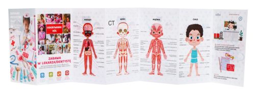 Drewniany zestaw Lekarza dla dzieci 3+ Akcesoria 30 el. Książeczki edukacyjne + Naklejki "Dzielny pacjent
