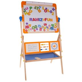 Drewniana Dwustronna Tablica Z Papierem + Akcesoria