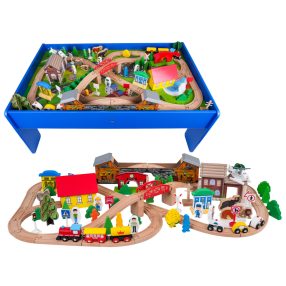 MEGA Drewniana Kolejka na Stoliku