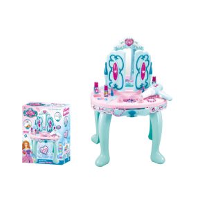   Interaktywna Toaletka Księżniczki dla dzieci 3+ Otwierane Lustro + Suszarka + Dźwięki Światło + Akcesoria