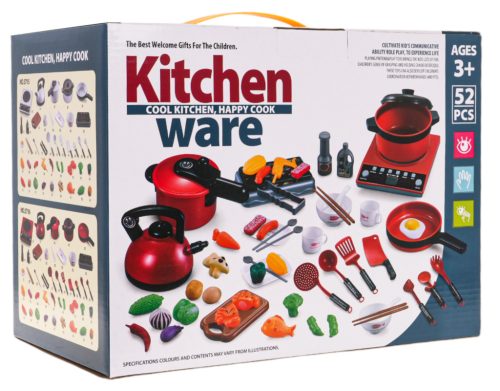 Zestaw Garnków z Kuchenką Czerwone + Akcesoria