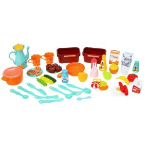 Aneks kuchenny 46 el. Żółty Fartuch Czapka Kran z wodą