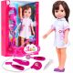 Duża Lalka Pielęgniarka dla dzieci 3+ Akcesoria lekarza + Stetoskop + Termometr + Strzykawka