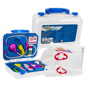   Zestaw lekarski dla dzieci 3+ Strój doktora + Walizka + Interaktywne akcesoria 12 el.
