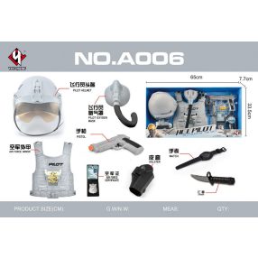   Zestaw Małego Pilota dla dzieci 3+ Interaktywny Pistolet + Regulowany Kask + Kamizelka z Maską Tlenową + Akcesoria