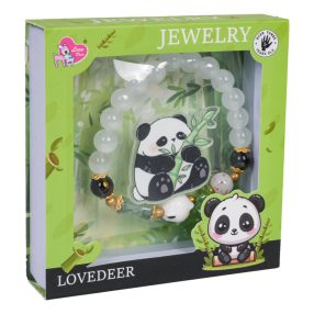 Zestaw Biżuterii Panda Biała Bransoletka