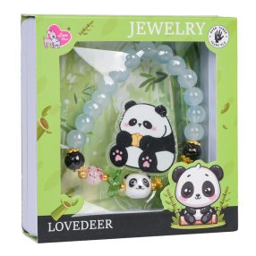 Zestaw Biżuterii Panda Niebieska Bransoletka
