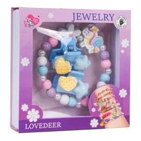 Zestaw Biżuterii Jednorożec Biały Kwiatek