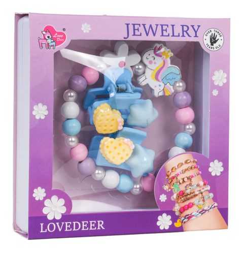 Zestaw Biżuterii Jednorożec Biały Kwiatek