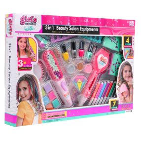   Mega zestaw do stylizacji 3w1 dla dziewczynki – Kolorowe włosy + Manicure + Tatuaże