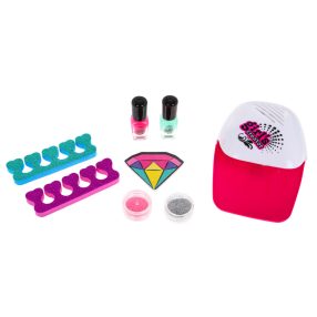   Zestaw do robienia paznokci dla dzieci 8 elementów – lakiery + brokat + suszarka