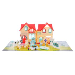   Rozkładana Willa z 3 figurkami dla dzieci 3+ Akcesoria + Dźwięki + Światła + Meble + Naklejki