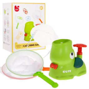   Gra zręcznościowa Słonik dla dzieci 3+ Wyrzutnia Dysków + 2 Siatki + 8 Dysków + Przyłbica ochronna