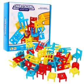   Gra zręcznościowa "Wieża z krzeseł" dla dzieci 3+ i dorosłych + Układanie konstrukcji