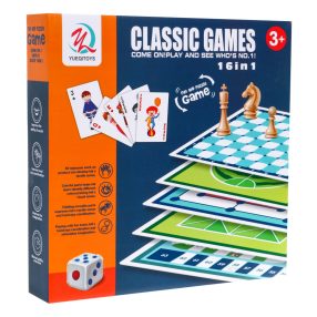   Mega zestaw Gier planszowych 16w1 dla dzieci i dorosłych Planszówki + Gry karciane i logiczne
