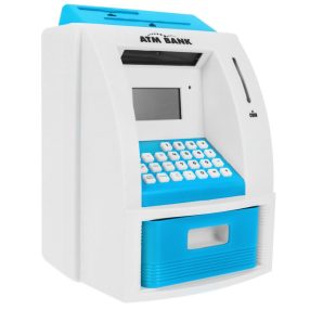   Bankomat skarbonka dla dzieci 3+ niebieski Interaktywne funkcje + Karta bankomatowa