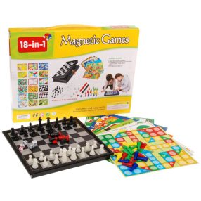   Ogromny zestaw magnetycznych Gier Planszowych 18w1 dla dzieci i dorosłych + Akcesoria