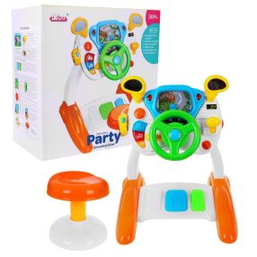   Interaktywny Symulator autka dla dzieci 3+ Dźwięki Światła + Kokpit + Kierownica + Pedały + Stołek
