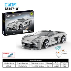   Klocki konstrukcyjne CaDA 308 el. Autko Sportowe Lotus Evija dla dzieci 6+ Zdalnie sterowany Pilot + Aplikacja mobilna