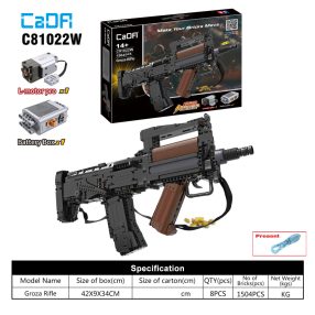   Klocki konstrukcyjne 1504 el. Karabin Groza Rifle dla dzieci 14+ Funkcja Strzelania + Silnik L-motor Pro