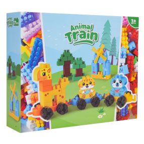 Zestaw Dużych Klocków Kolejka Zwierząt