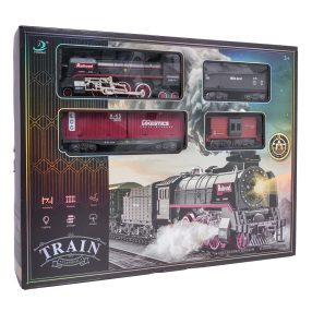 Kolejka Retro z Funkcją Świateł, Dźwięku i Dymu 138cm