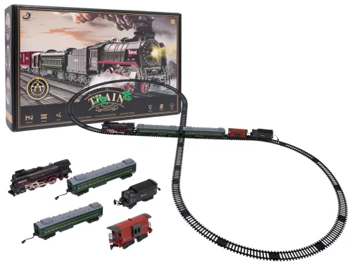 Kolejka Retro z Funkcją Świateł, Dźwięku i Dymu 216cm