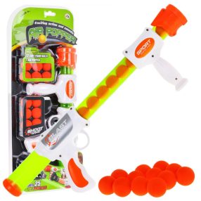   Kolorowy Karabin dla dzieci 4+ Mechanizm sprężynowego powietrza + 12 pocisków Kulek z pianki
