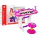 Różowy zestaw muzyczny Keyboard + Werble + Mikrofon dla dzieci 3+ Światła + Dźwięki 3 oktawy