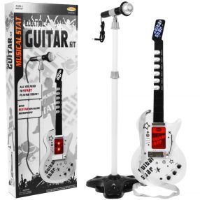   Gitara elektryczna + Mikrofon dla dzieci 6+ Instrument muzyczny Dźwięki + Światła