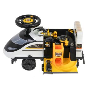   Interaktywny Jeździk 2w1 Policja Czarno-biała dla dzieci 3+ Dźwięki Światła + Parking policji + 4 Resoraki + Ruchome elementy