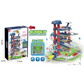   Duży Parking Interaktywny Garaż dla dzieci 3+ Elektryczna winda + Mata podłogowa + 2 Metalowe Autka + Akcesoria