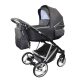 Sojan CAVAX Kinderwagen 3in1 - Schwarz (textil, silberer rahmen)
